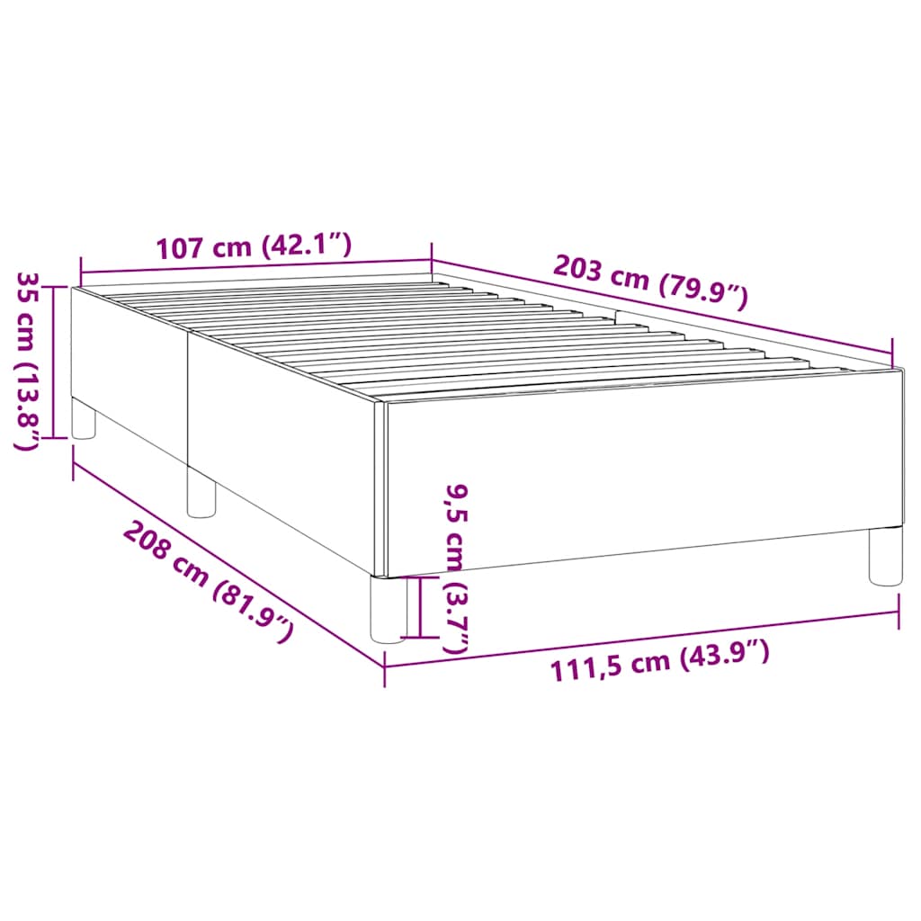 vidaXL Rama łóżka bez materacem czarna 107x203 cm pojedynczy aksamit