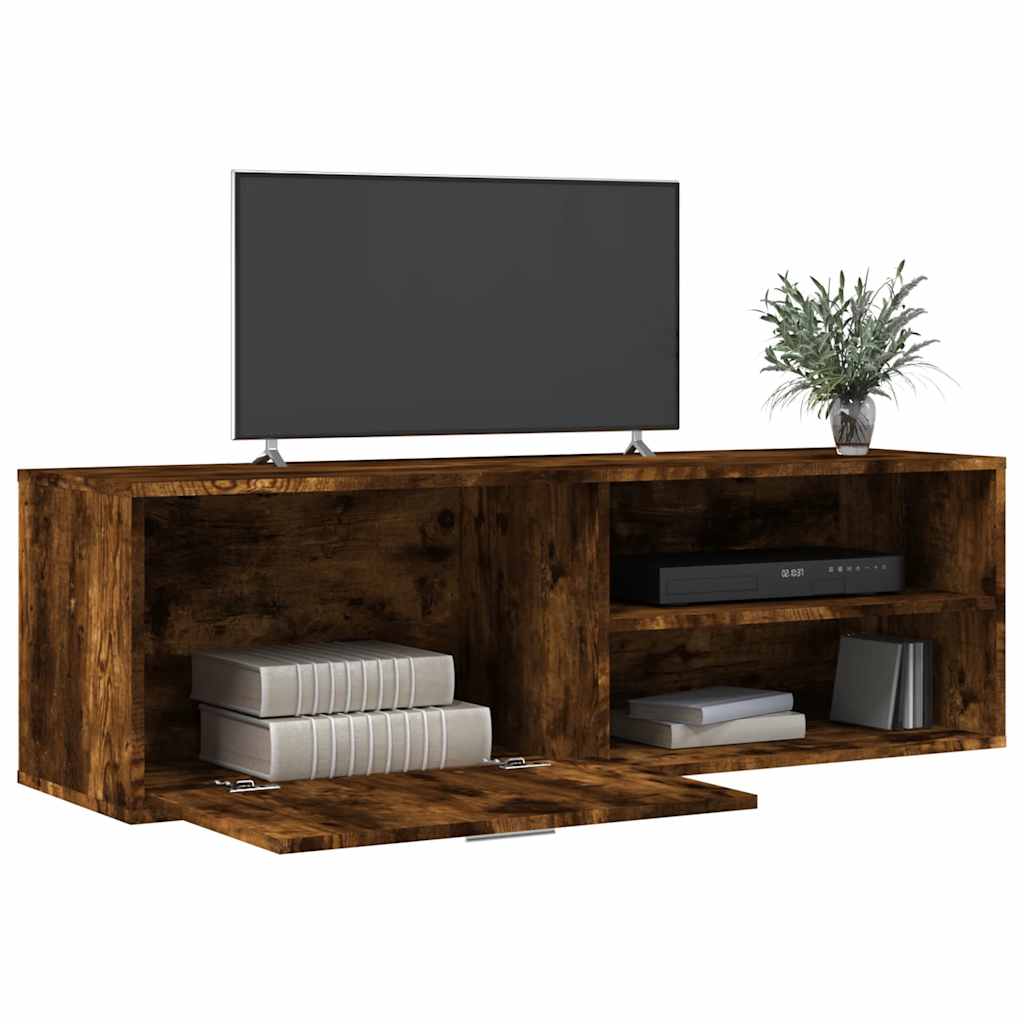 vidaXL Szafka pod TV, przydymiony dąb, 120x34x37 cm
