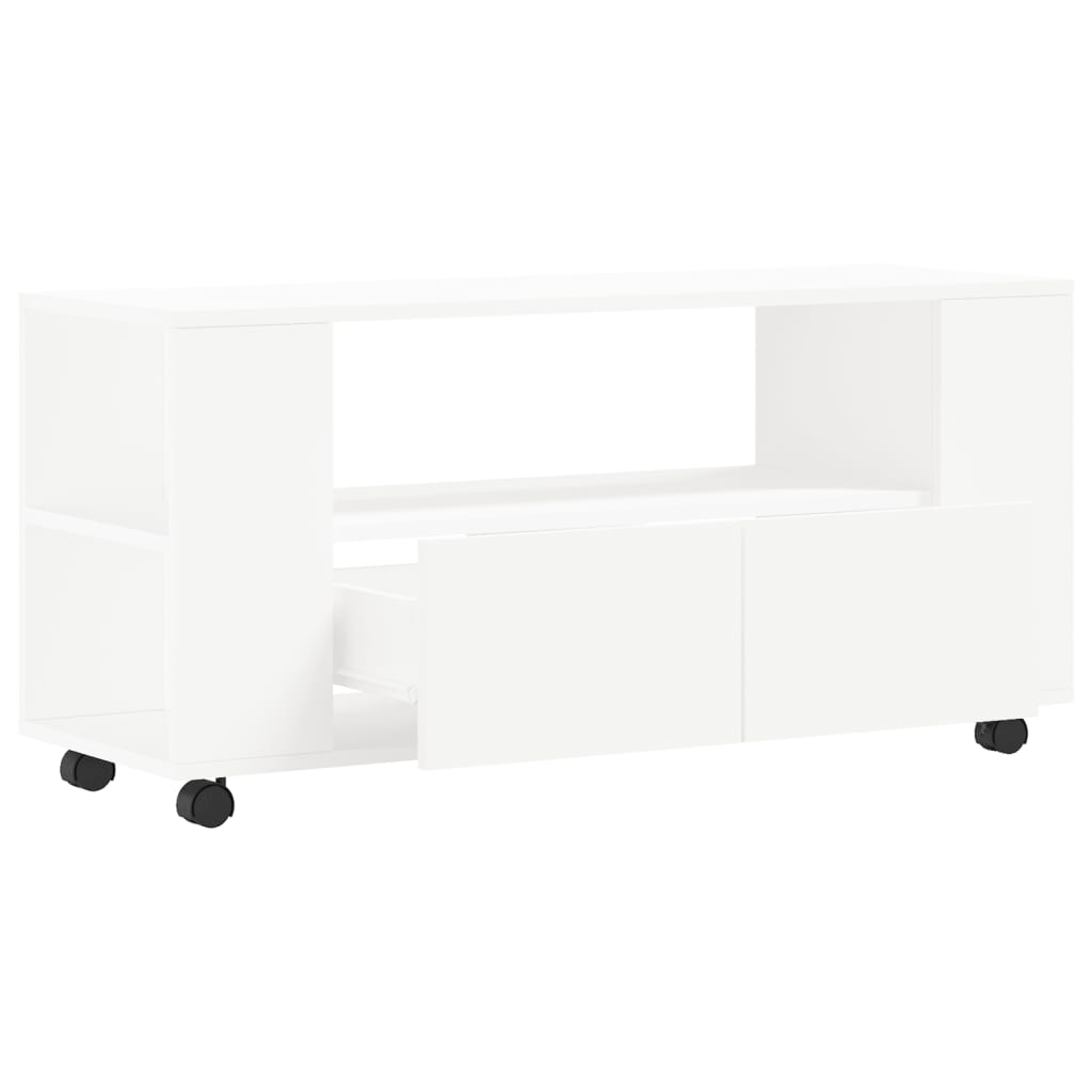 vidaXL Szafka pod TV, biała, 102x34,5x43 cm, materiał drewnopochodny