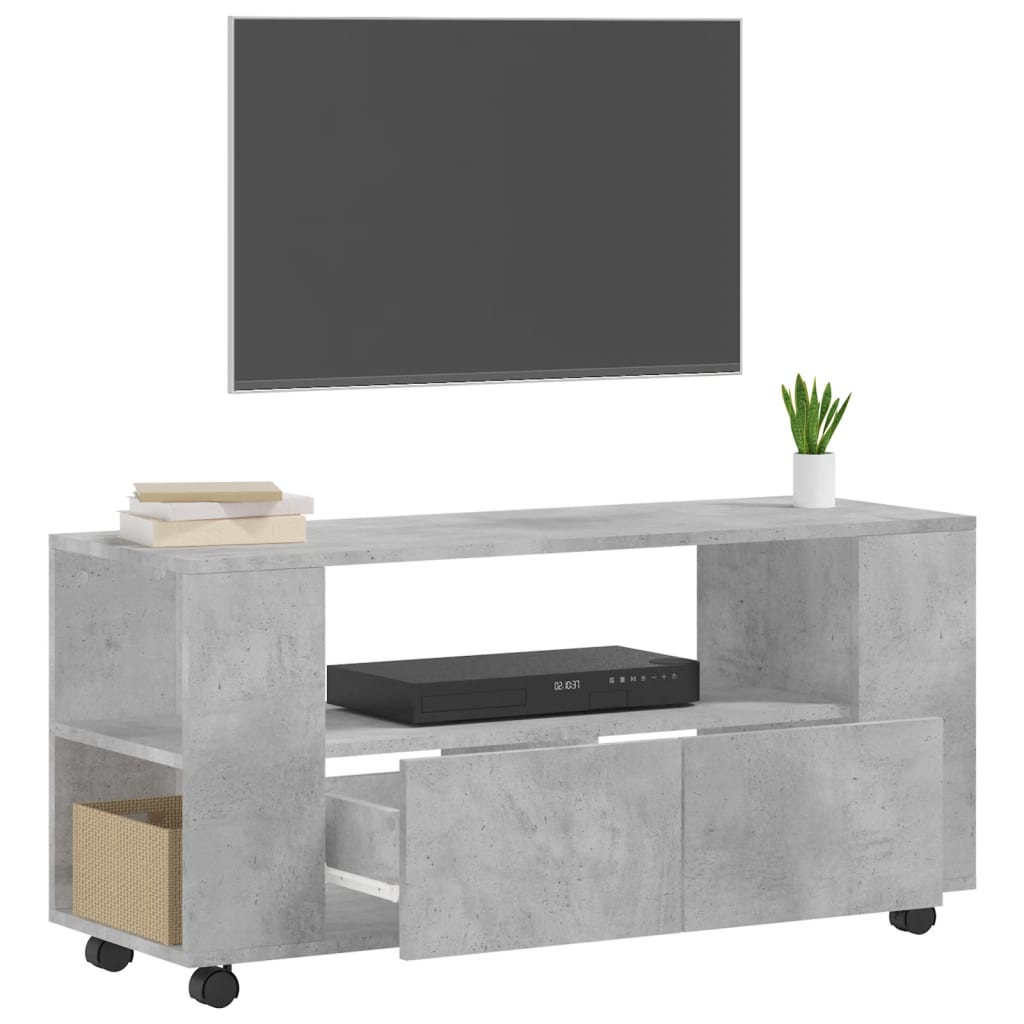 vidaXL Szafka pod TV, szarość betonu, 102x34,5x43 cm