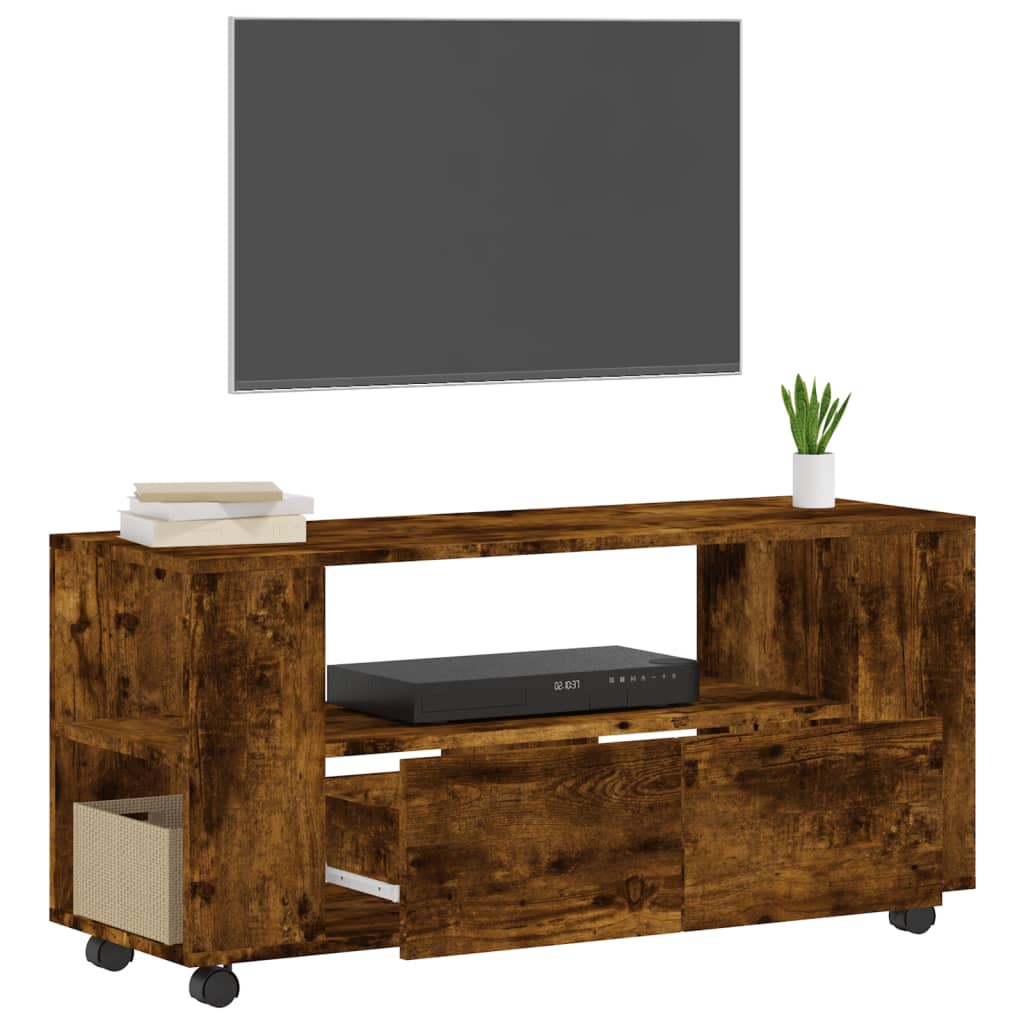vidaXL Szafka pod TV, przydymiony dąb, 102x34,5x43 cm