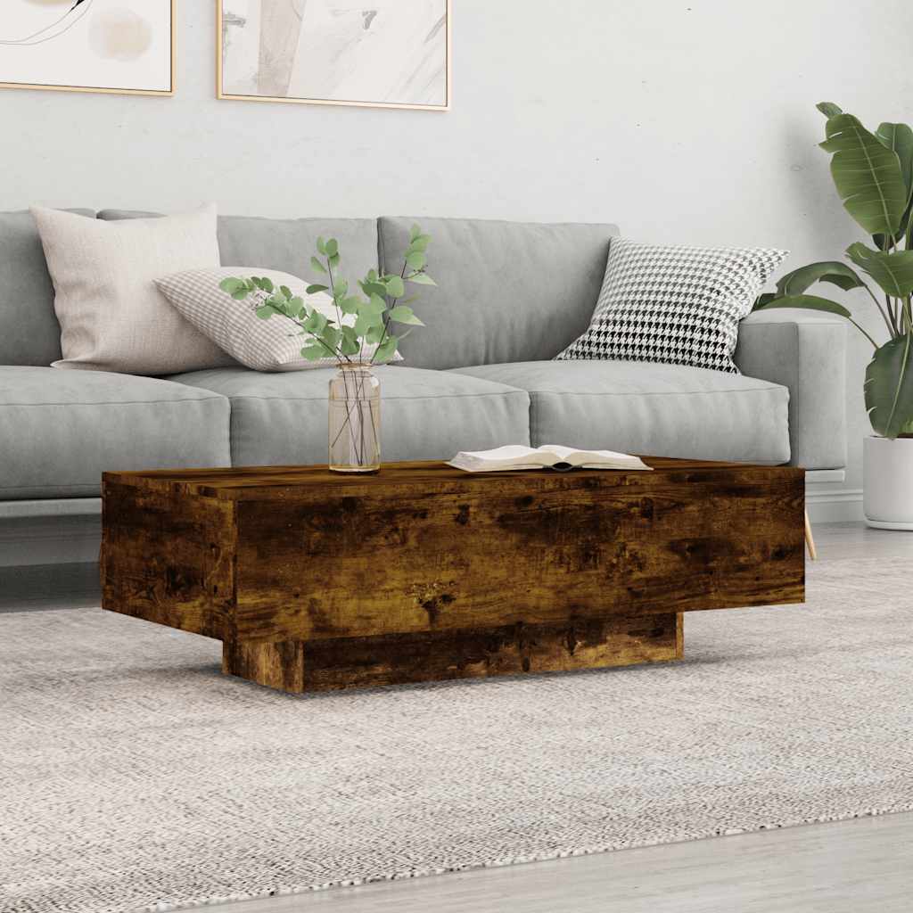 vidaXL Stolik kawowy, przydymiony dąb, 100x49,5x31 cm