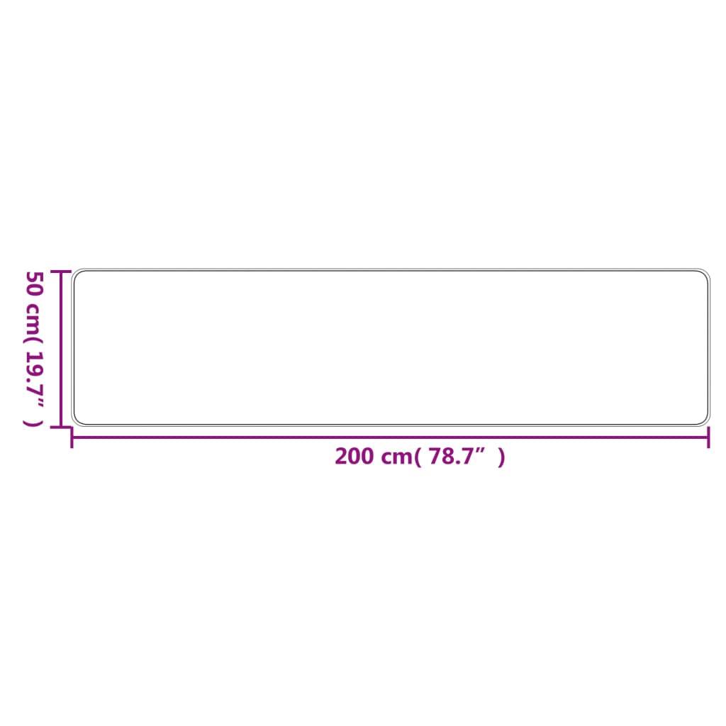 vidaXL Chodnik, stylizowany na sizal, platina, 50x200 cm