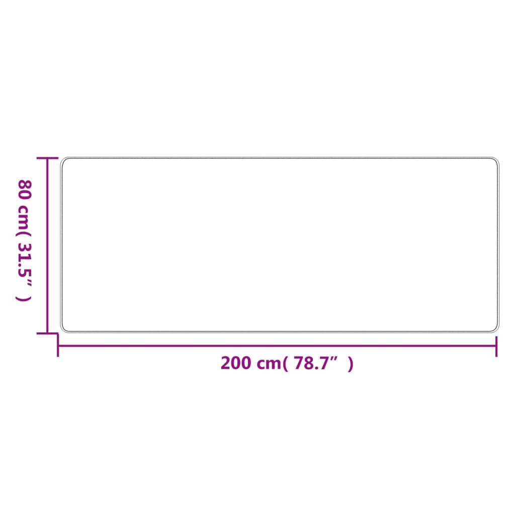 vidaXL Chodnik, stylizowany na sizal, platina, 80x200 cm