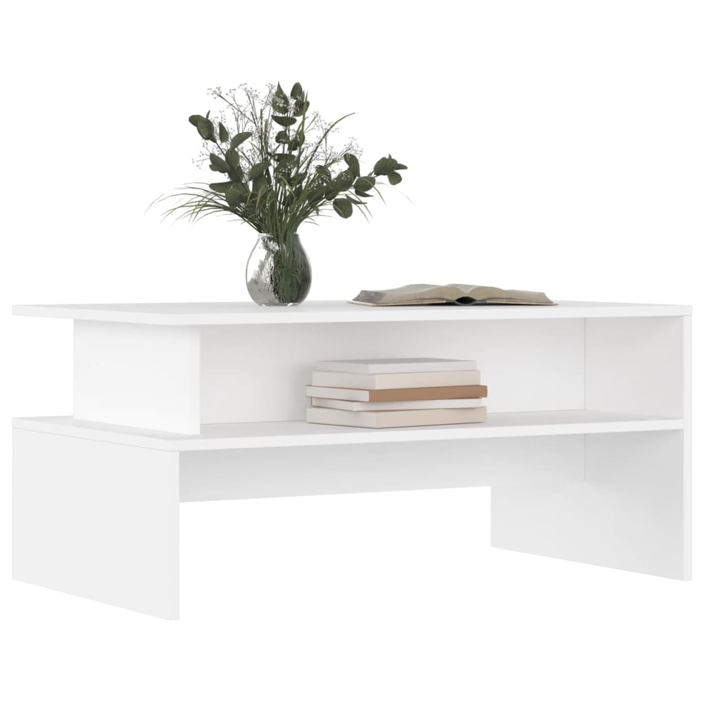 vidaXL Stolik kawowy, biały, 90x55x42,5 cm, materiał drewnopochodny