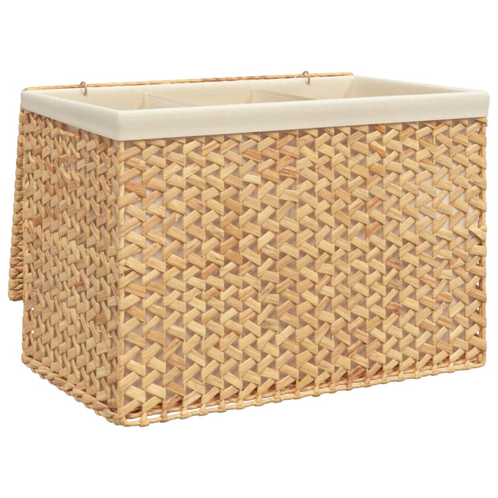 vidaXL Kosz na pranie z 3 przegrodami, 75x42,5x52 cm, hiacynt wodny