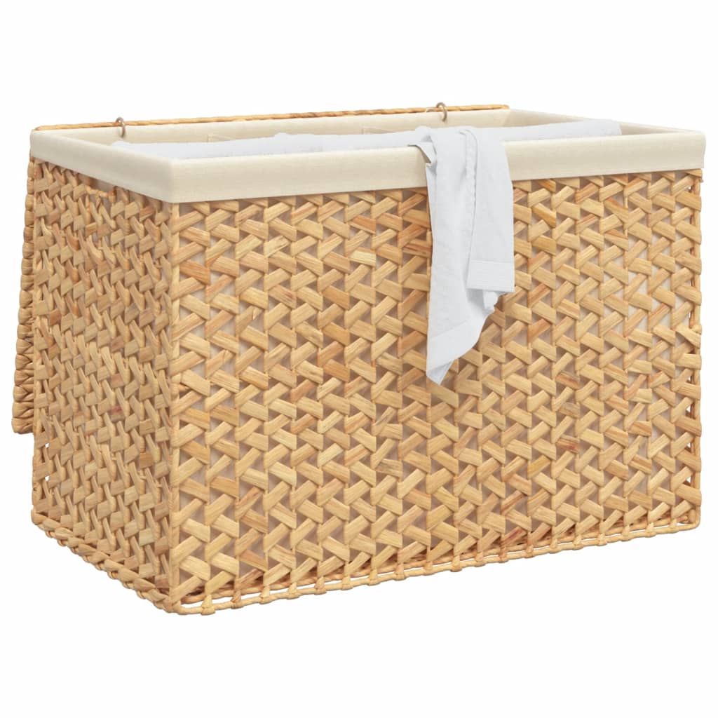 vidaXL Kosz na pranie z 3 przegrodami, 75x42,5x52 cm, hiacynt wodny