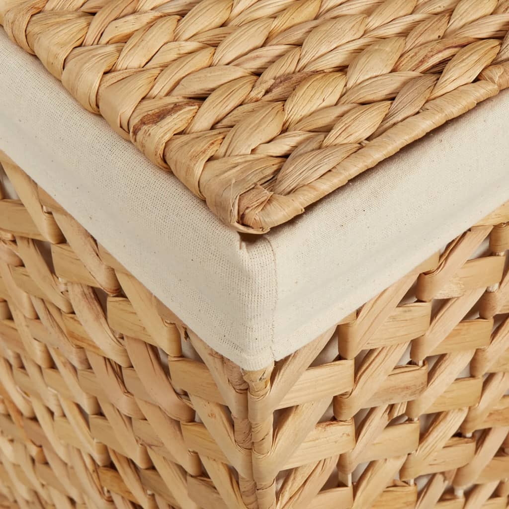 vidaXL Kosz na pranie z 3 przegrodami, 75x42,5x52 cm, hiacynt wodny