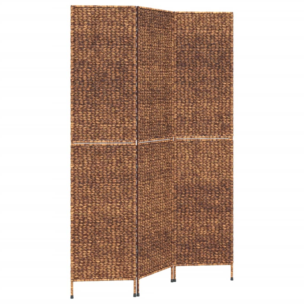 vidaXL Parawan pokojowy 3-panelowy, brązowy, 122x180 cm, hiacynt wodny