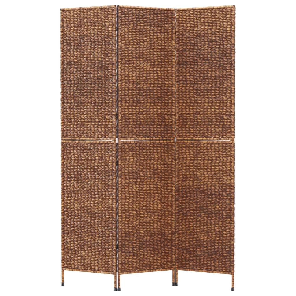 vidaXL Parawan pokojowy 3-panelowy, brązowy, 122x180 cm, hiacynt wodny