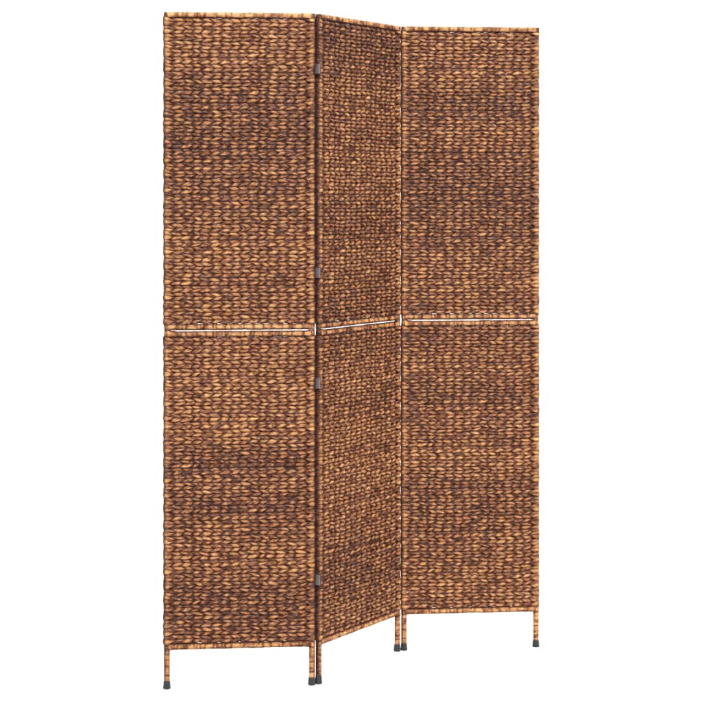 vidaXL Parawan pokojowy 3-panelowy, brązowy, 122x180 cm, hiacynt wodny