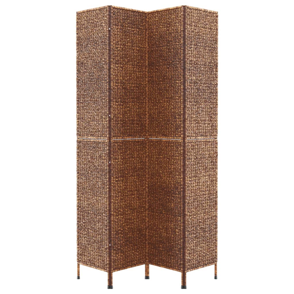 vidaXL Parawan pokojowy 4-panelowy, brązowy, 163x180 cm, hiacynt wodny