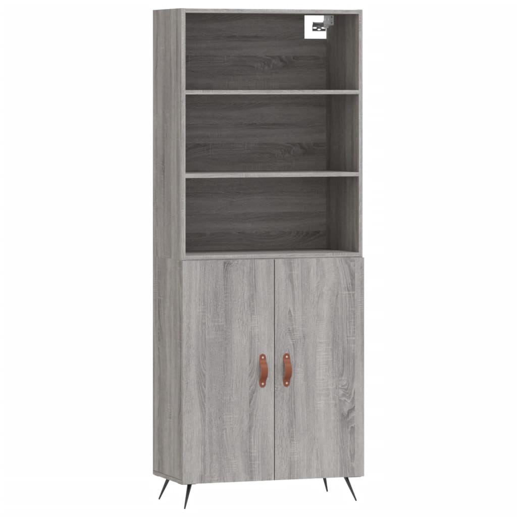 vidaXL Witrynka szary dąb sonoma 69,5x34x180cm materiał drewnopochodny
