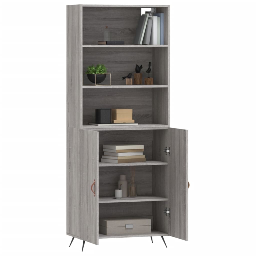 vidaXL Witrynka szary dąb sonoma 69,5x34x180cm materiał drewnopochodny