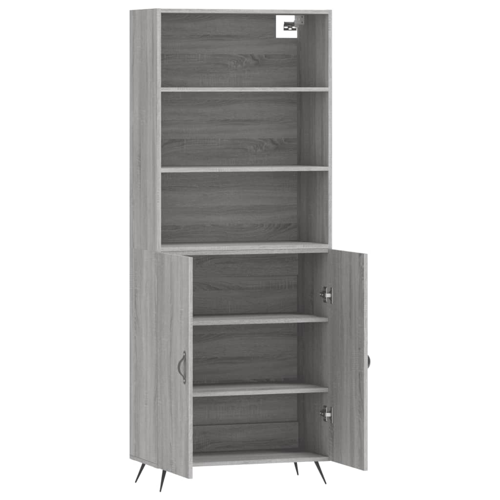 vidaXL Witrynka szary dąb sonoma 69,5x34x180cm materiał drewnopochodny