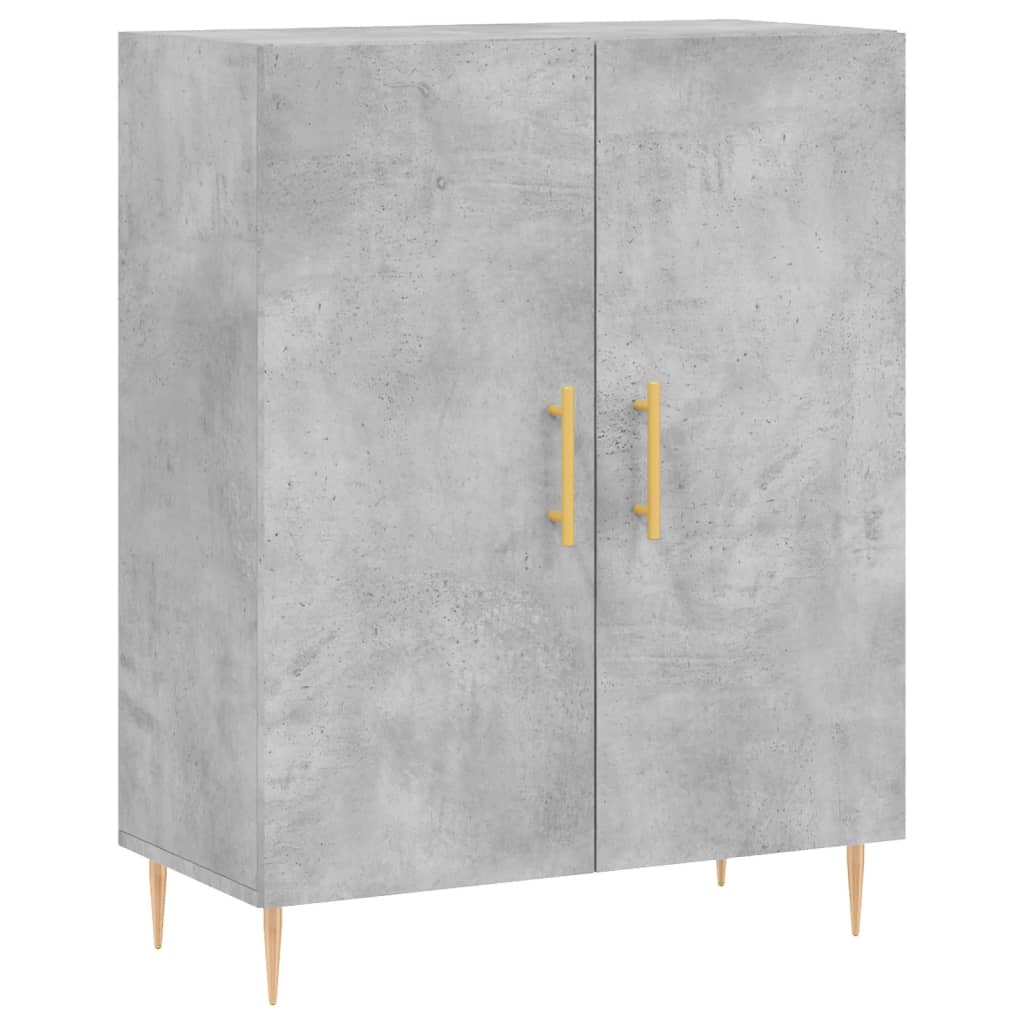 vidaXL Witrynka, szarość betonu 69,5x34x180 cm materiał drewnopochodny
