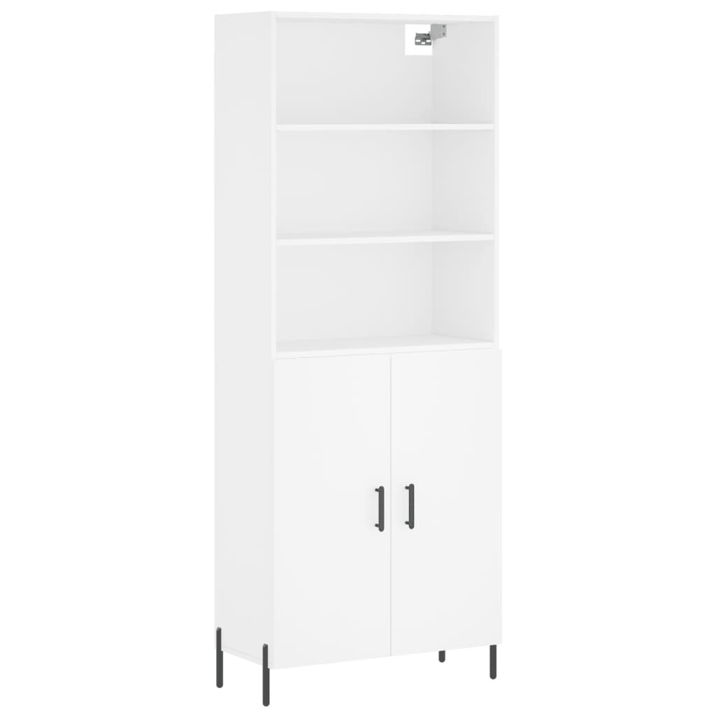 vidaXL Witrynka, biała, 69,5x34x180 cm, materiał drewnopochodny