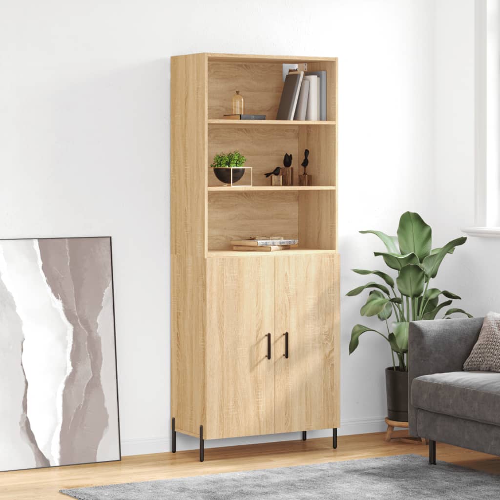 vidaXL Witrynka, dąb sonoma, 69,5x34x180 cm, materiał drewnopochodny