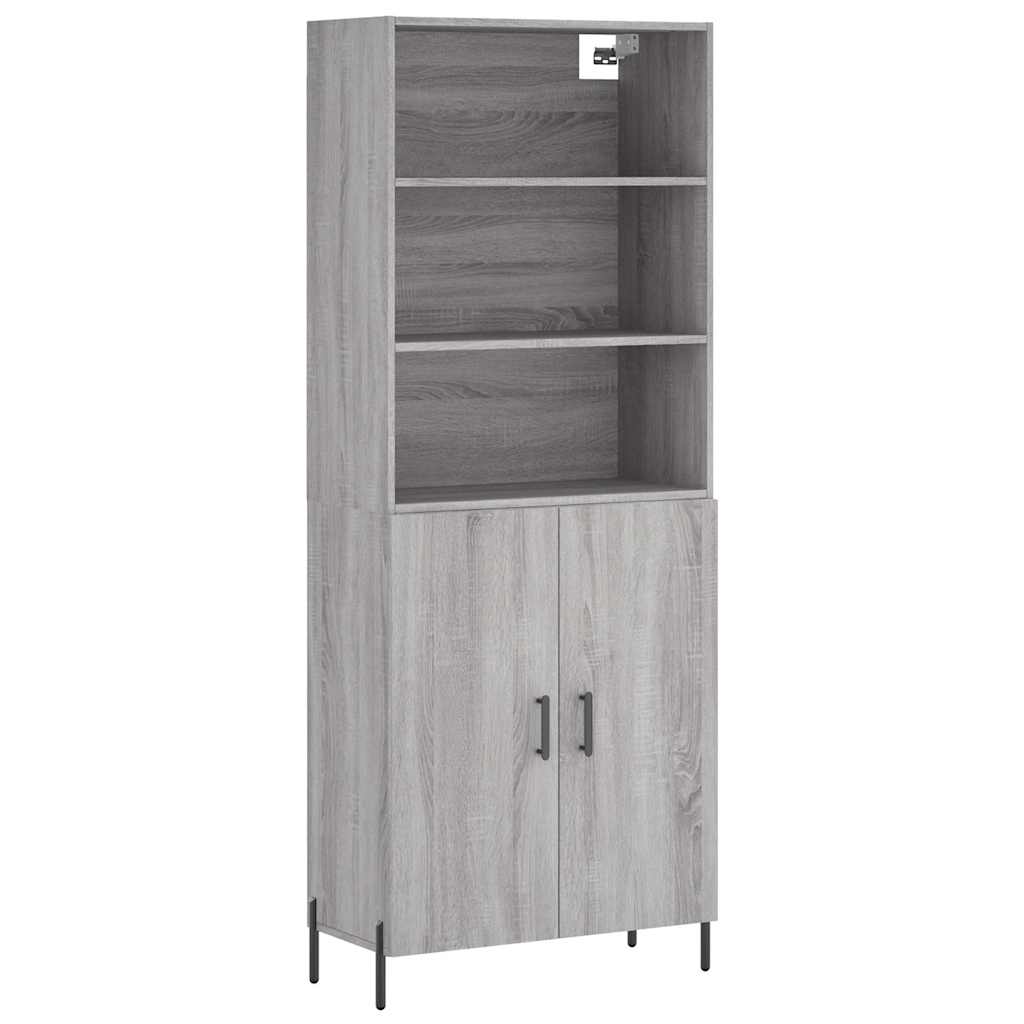 vidaXL Witrynka szary dąb sonoma 69,5x34x180cm materiał drewnopochodny
