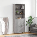 vidaXL Witrynka szary dąb sonoma 69,5x34x180cm materiał drewnopochodny