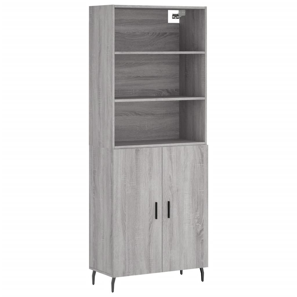 vidaXL Witrynka szary dąb sonoma 69,5x34x180cm materiał drewnopochodny