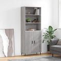 vidaXL Witrynka szary dąb sonoma 69,5x34x180cm materiał drewnopochodny