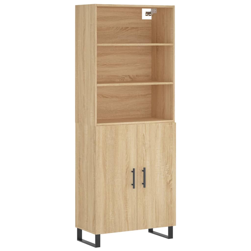 vidaXL Witrynka, dąb sonoma, 69,5x34x180 cm, materiał drewnopochodny