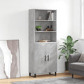 vidaXL Witrynka, szarość betonu 69,5x34x180 cm materiał drewnopochodny