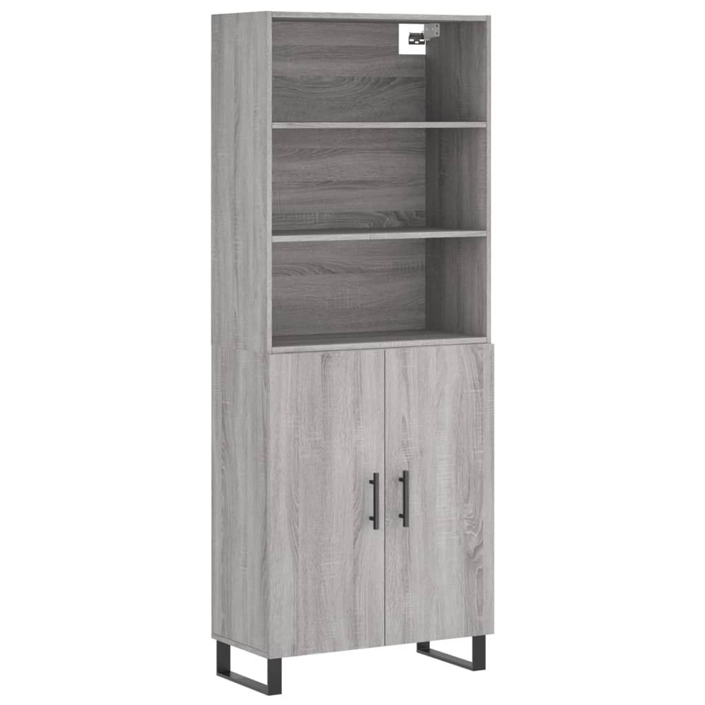 vidaXL Witrynka szary dąb sonoma 69,5x34x180cm materiał drewnopochodny