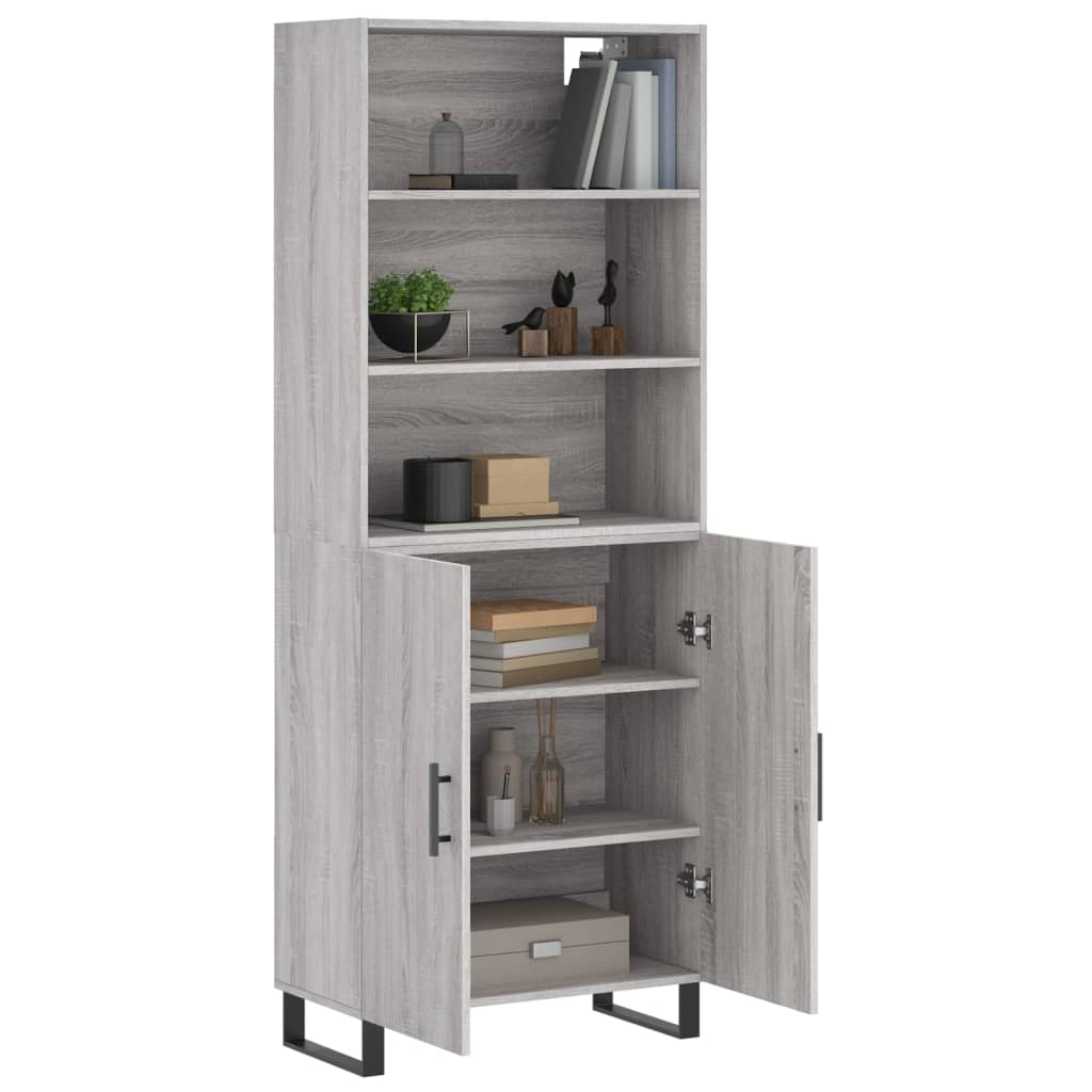 vidaXL Witrynka szary dąb sonoma 69,5x34x180cm materiał drewnopochodny