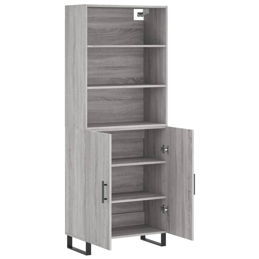 vidaXL Witrynka szary dąb sonoma 69,5x34x180cm materiał drewnopochodny