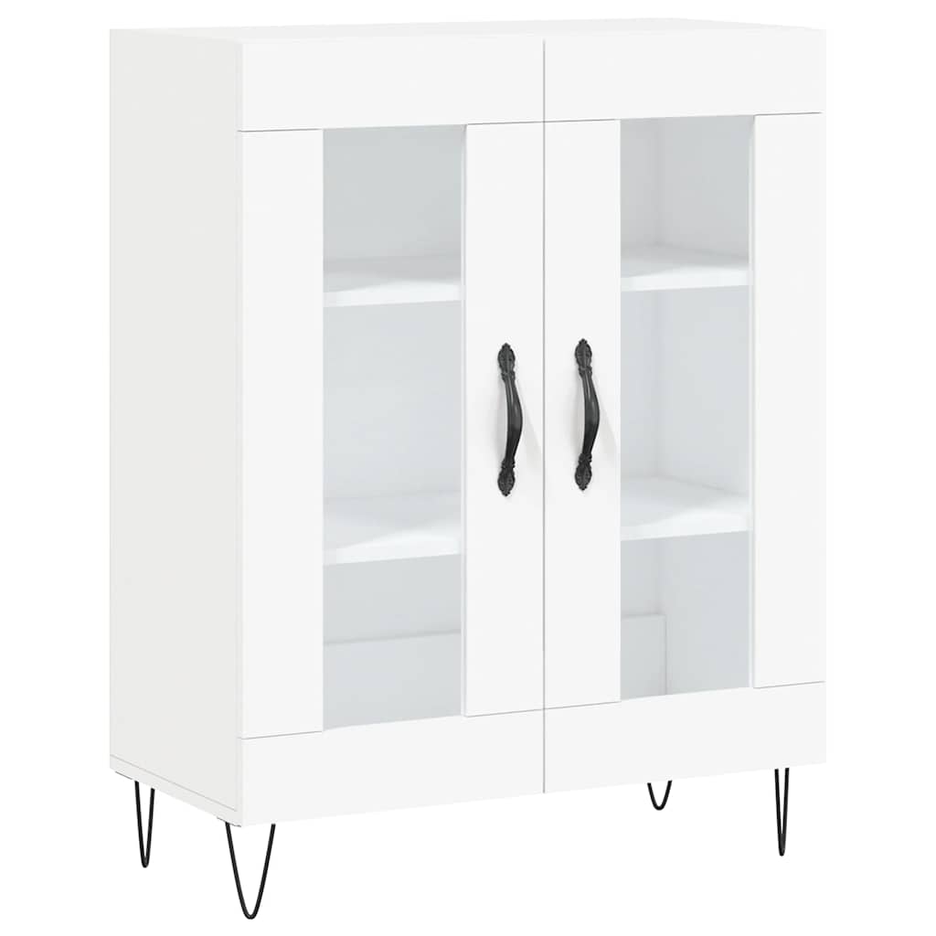 vidaXL Witrynka, biała, 69,5x34x180 cm, materiał drewnopochodny