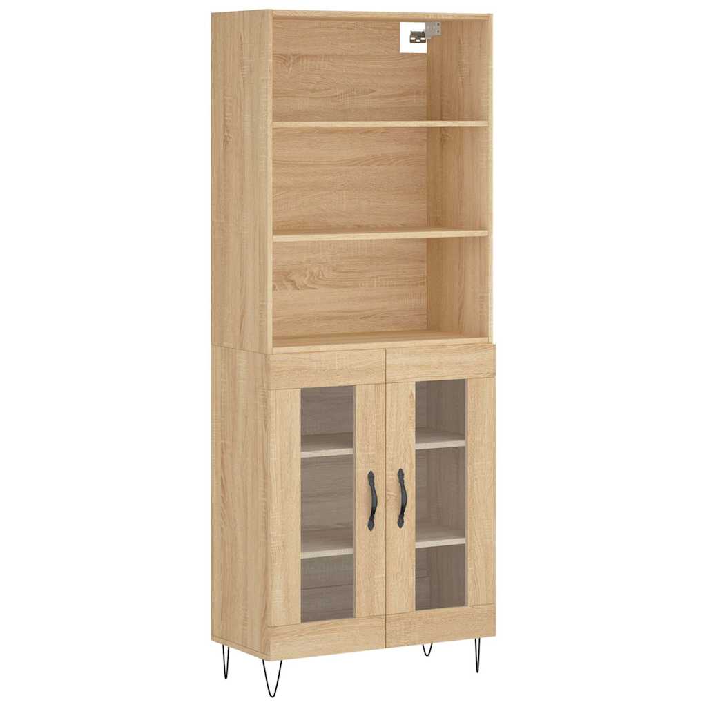 vidaXL Witrynka, dąb sonoma, 69,5x34x180 cm, materiał drewnopochodny