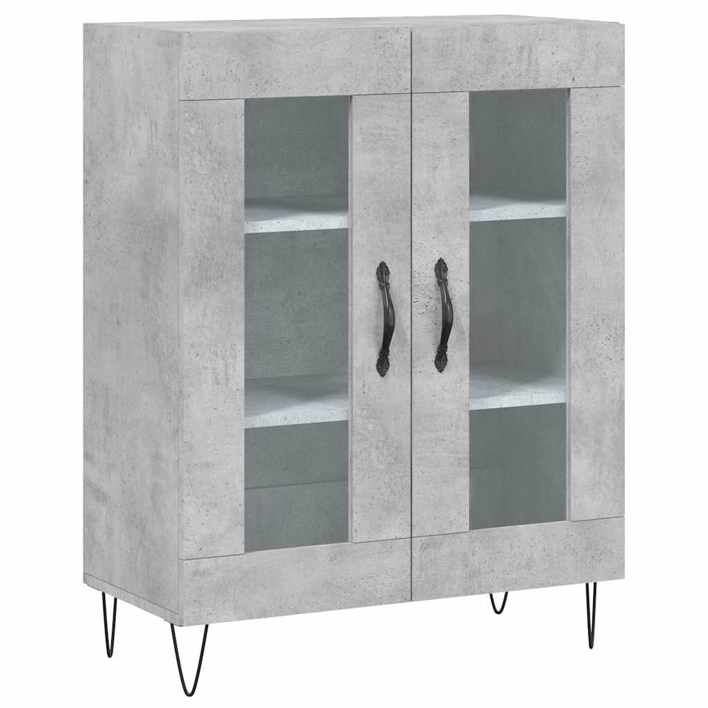 vidaXL Witrynka, szarość betonu 69,5x34x180 cm materiał drewnopochodny