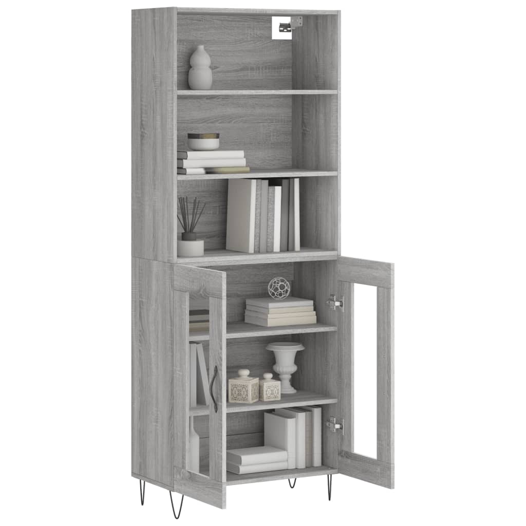 vidaXL Witrynka szary dąb sonoma 69,5x34x180cm materiał drewnopochodny