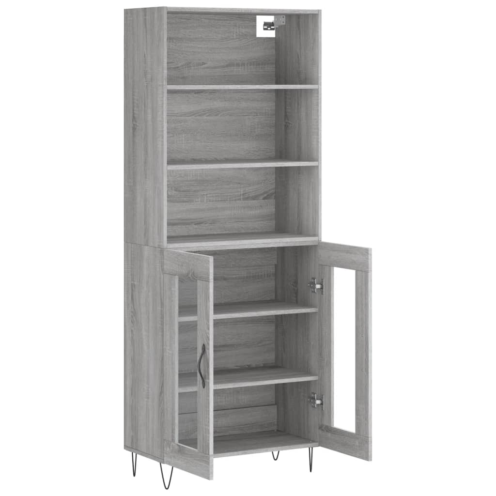 vidaXL Witrynka szary dąb sonoma 69,5x34x180cm materiał drewnopochodny