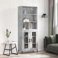vidaXL Witrynka, szarość betonu 69,5x34x180 cm materiał drewnopochodny