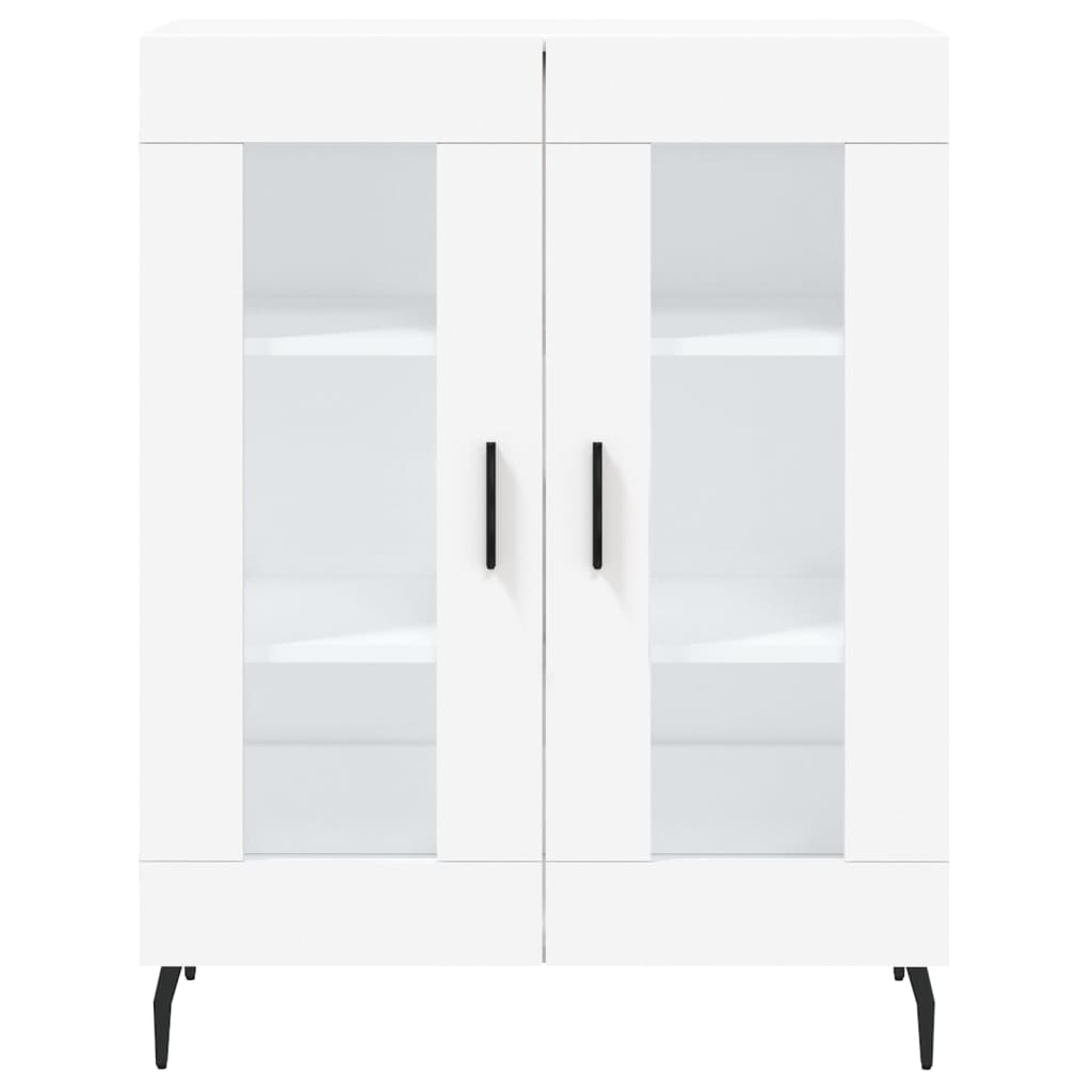 vidaXL Witrynka, biała, 69,5x34x180 cm, materiał drewnopochodny