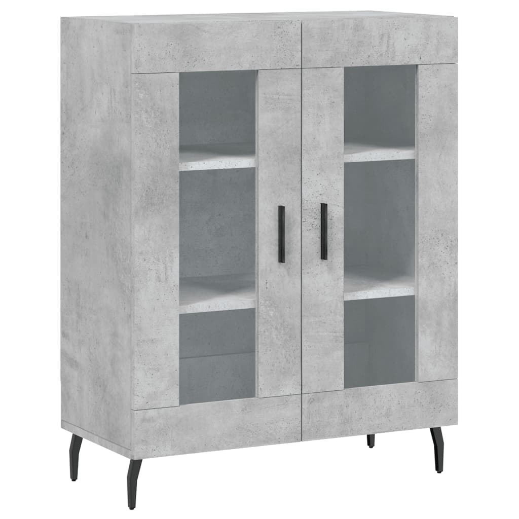 vidaXL Witrynka, szarość betonu 69,5x34x180 cm materiał drewnopochodny