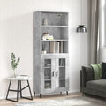 vidaXL Witrynka, szarość betonu 69,5x34x180 cm materiał drewnopochodny