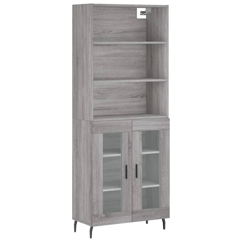 vidaXL Witrynka szary dąb sonoma 69,5x34x180cm materiał drewnopochodny