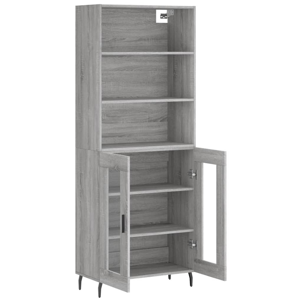 vidaXL Witrynka szary dąb sonoma 69,5x34x180cm materiał drewnopochodny