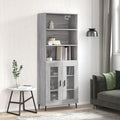 vidaXL Witrynka szary dąb sonoma 69,5x34x180cm materiał drewnopochodny