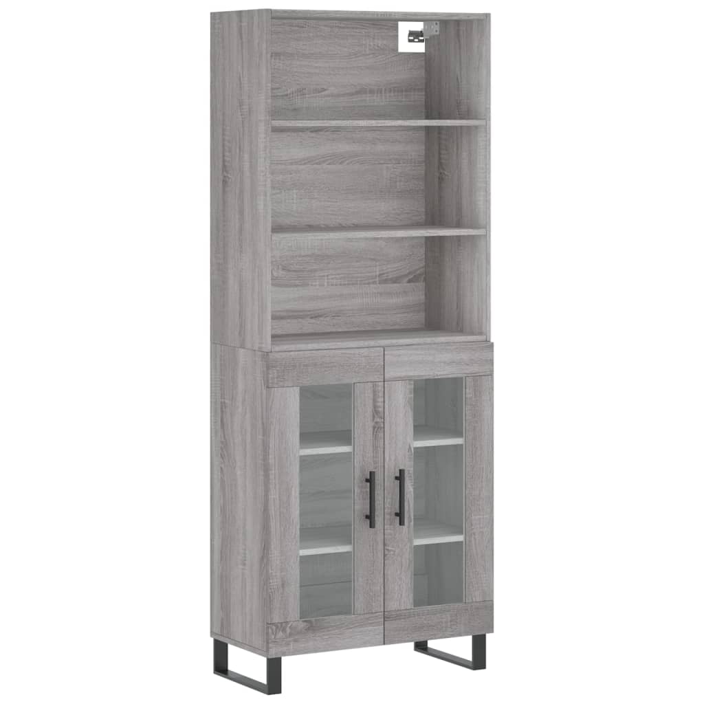 vidaXL Witrynka szary dąb sonoma 69,5x34x180cm materiał drewnopochodny