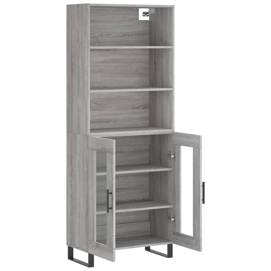 vidaXL Witrynka szary dąb sonoma 69,5x34x180cm materiał drewnopochodny