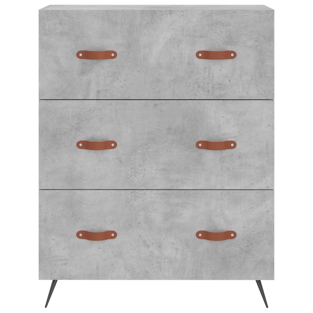 vidaXL Witrynka, szarość betonu 69,5x34x180 cm materiał drewnopochodny