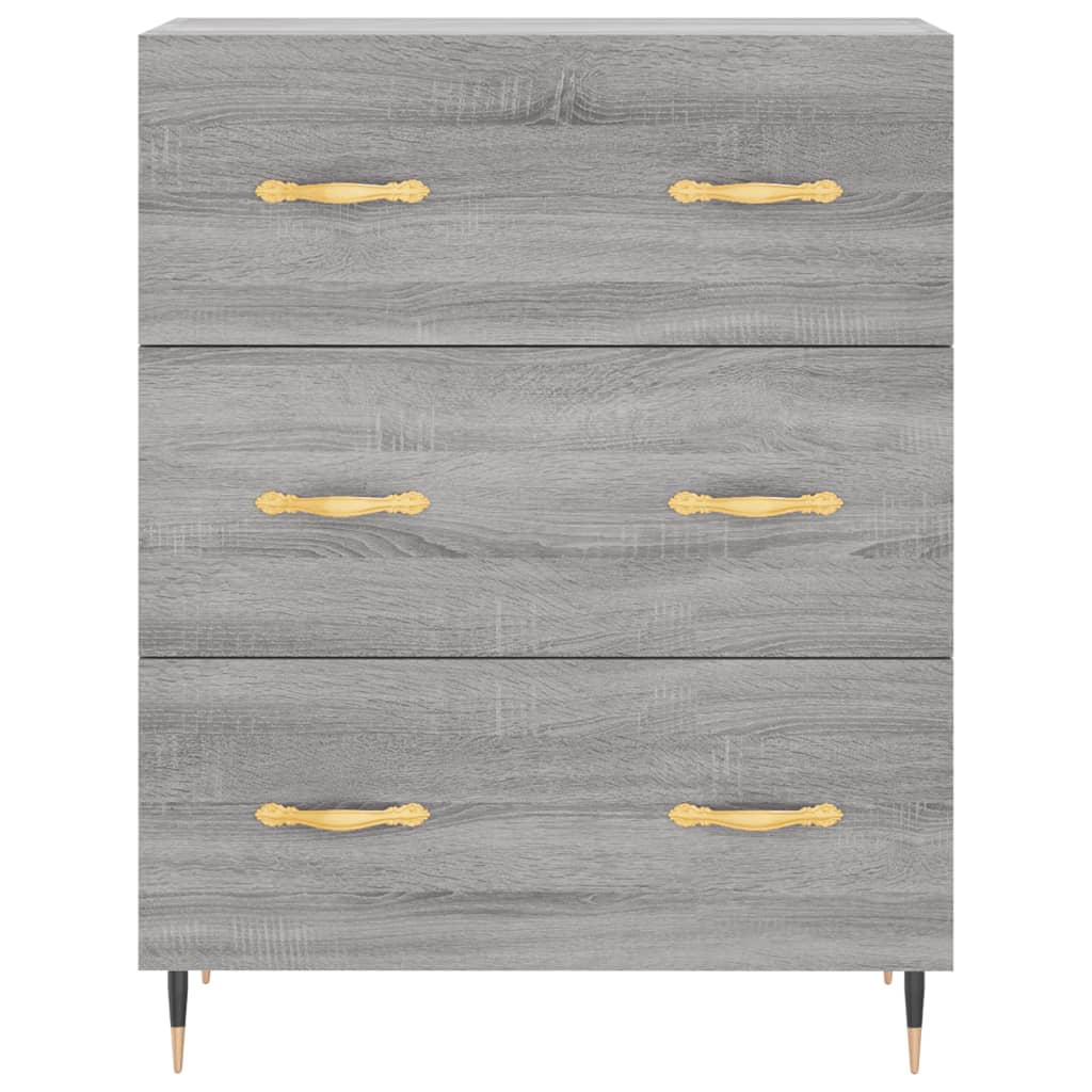 vidaXL Witrynka szary dąb sonoma 69,5x34x180cm materiał drewnopochodny
