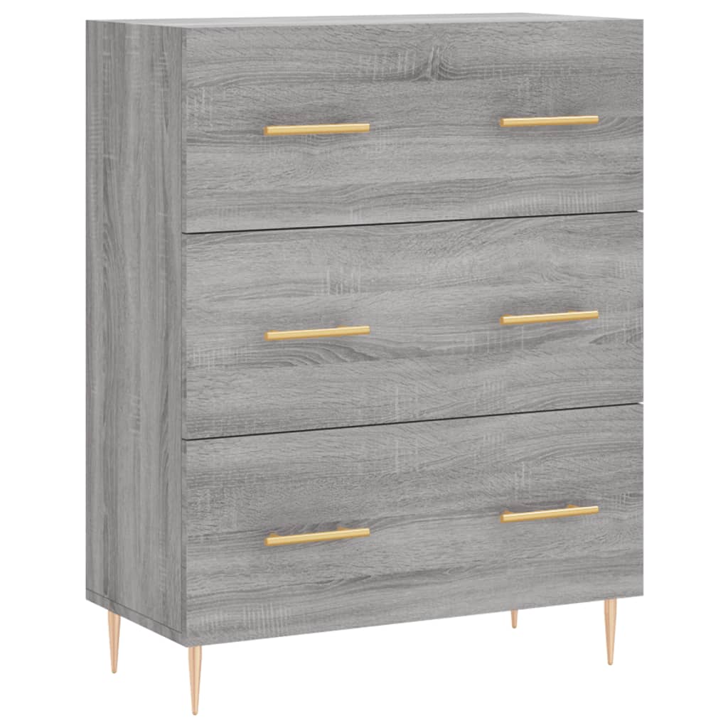 vidaXL Witrynka szary dąb sonoma 69,5x34x180cm materiał drewnopochodny