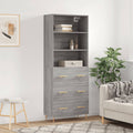 vidaXL Witrynka szary dąb sonoma 69,5x34x180cm materiał drewnopochodny