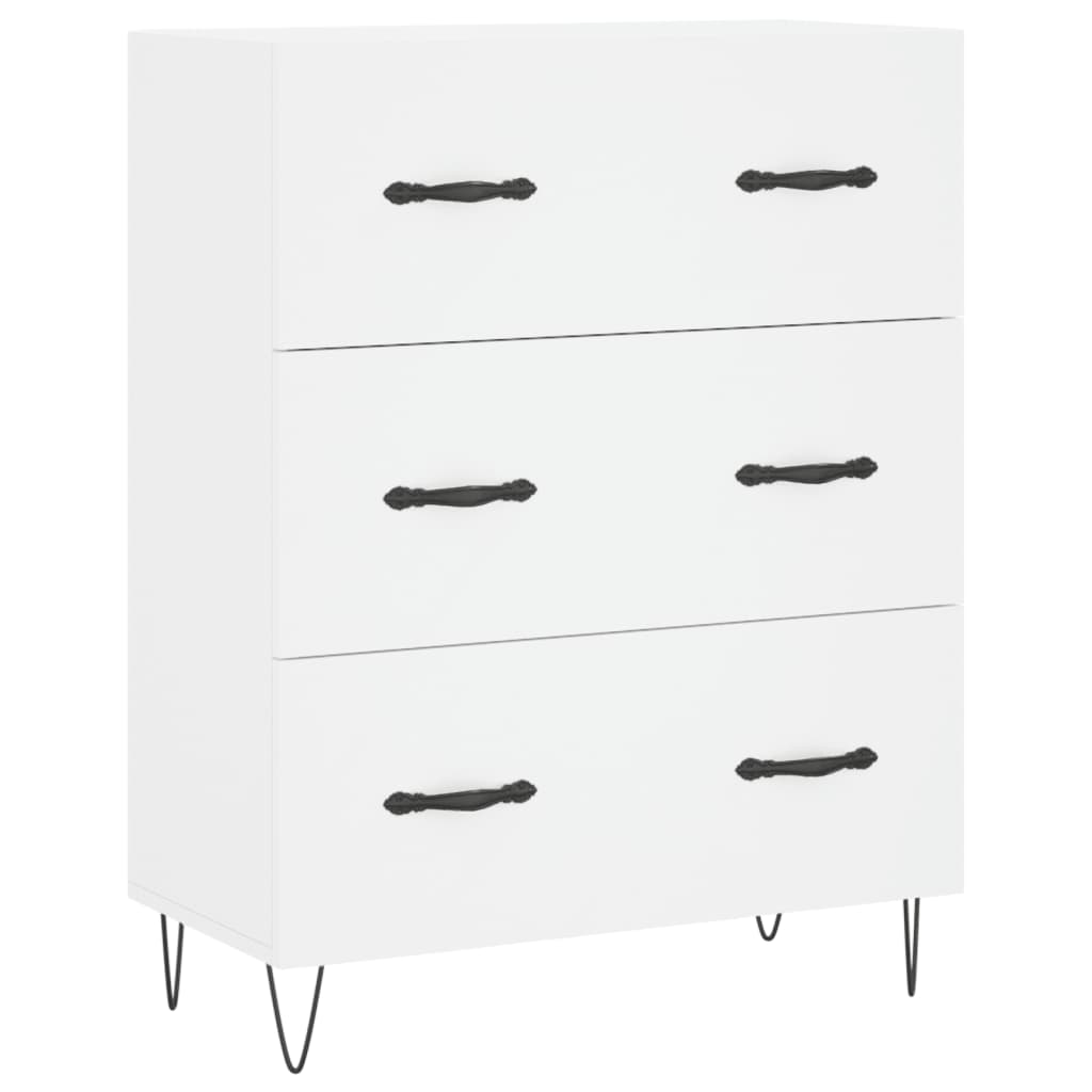 vidaXL Witrynka, biała, 69,5x34x180 cm, materiał drewnopochodny